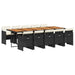 Set mobilier de exterior cu perne, 11 piese, negru, poliratan - WALTI WALTI