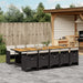 Set mobilier de exterior cu perne, 11 piese, negru, poliratan - WALTI WALTI