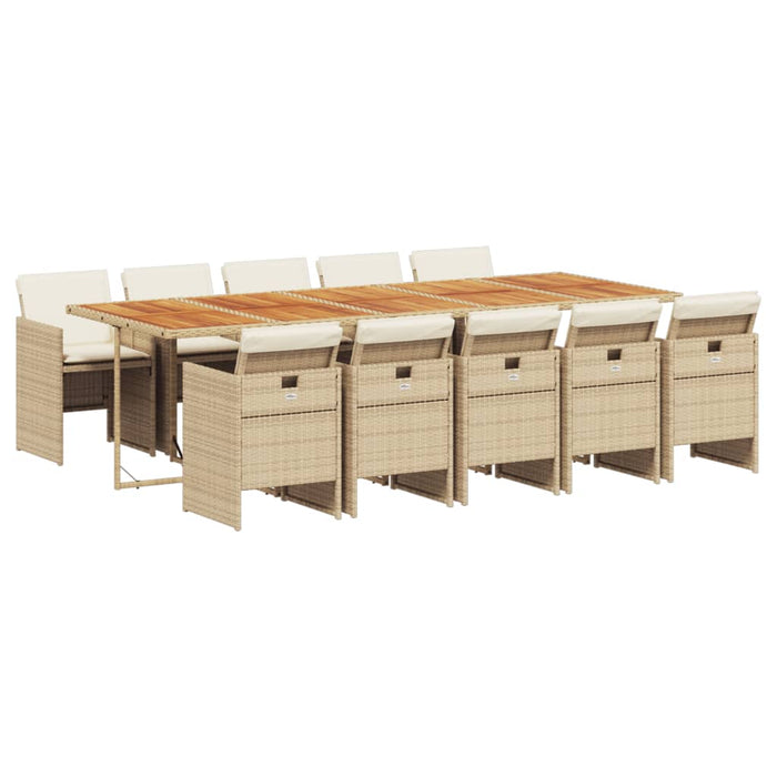 Set mobilier de grădină cu perne, 11 piese, bej, poliratan - WALTI WALTI