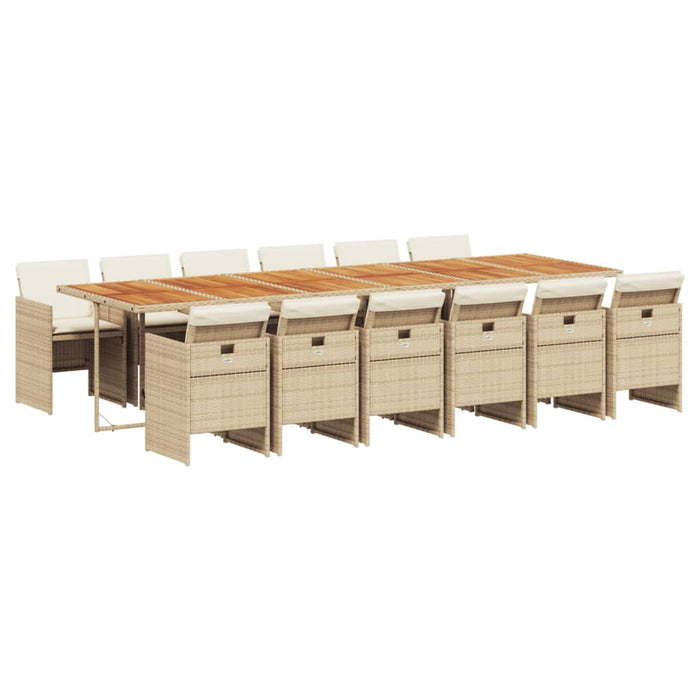 Set mobilier de grădină cu perne, 13 piese, bej, poliratan - WALTI WALTI