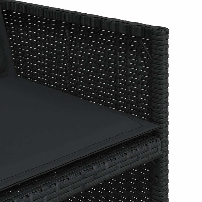 Set mobilier de grădină cu perne, 9 piese, negru, poliratan - WALTI WALTI