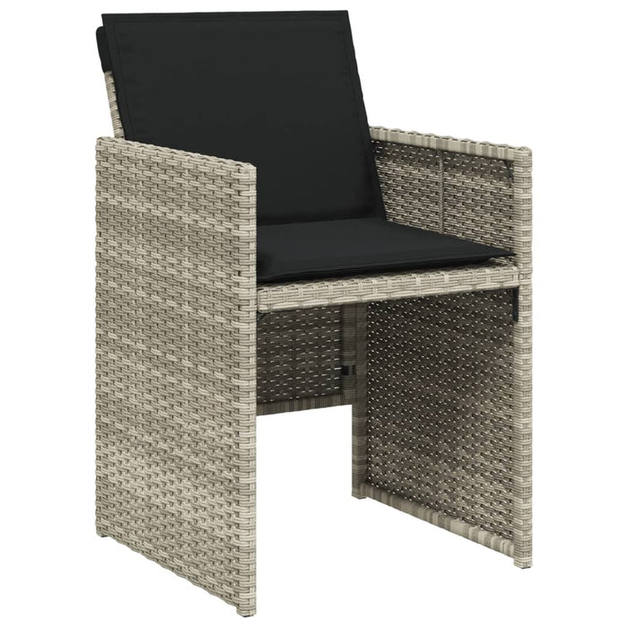 Set mobilier grădină cu perne, 9 piese, gri deschis, poliratan - WALTI WALTI