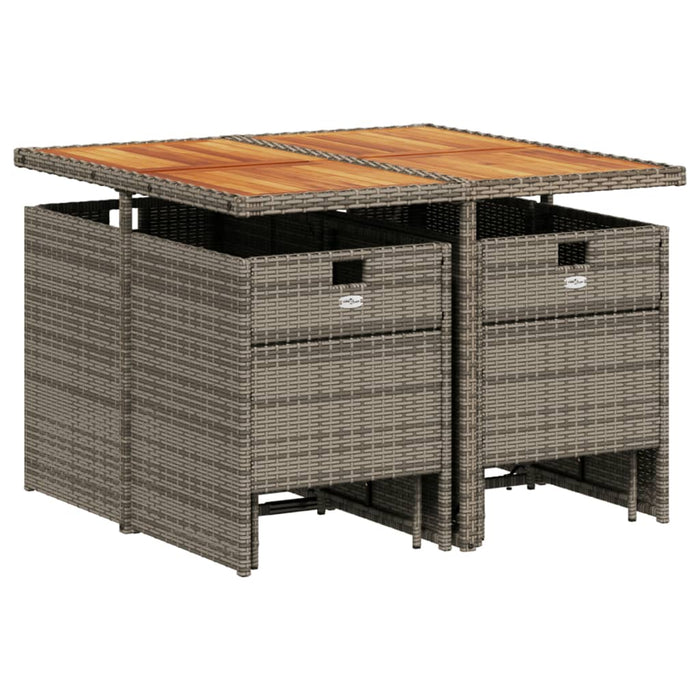 Set mobilier grădină cu perne, 9 piese, gri, poliratan - WALTI WALTI