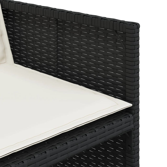 Set mobilier de grădină cu perne, 9 piese, negru, poliratan WALTI