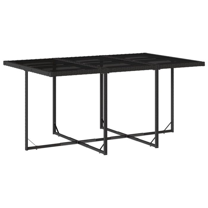 Set mobilier de exterior cu perne, 11 piese, negru, poliratan - WALTI WALTI