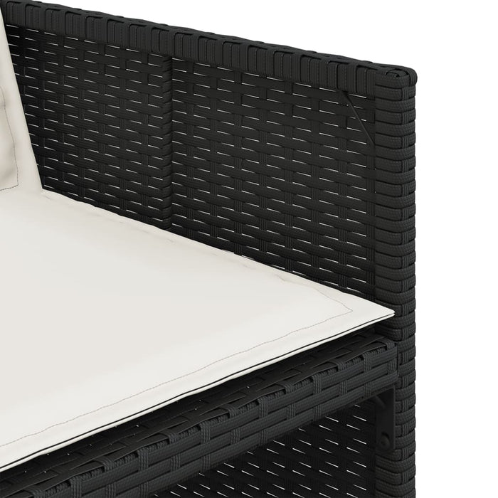 Set mobilier de exterior cu perne, 11 piese, negru, poliratan - WALTI WALTI