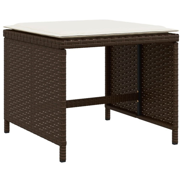 Set mobilier de grădină cu perne, 11 piese, maro, poliratan - WALTI WALTI
