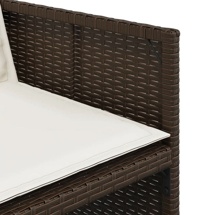 Set mobilier de grădină cu perne, 11 piese, maro, poliratan - WALTI WALTI