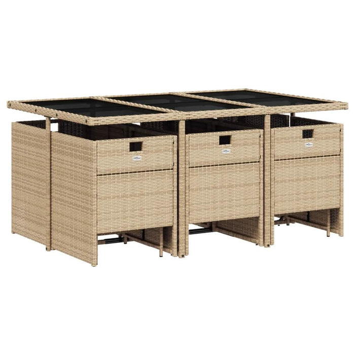 Set mobilier de grădină cu perne, 11 piese, bej, poliratan - WALTI WALTI