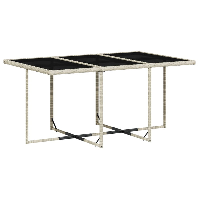 Set mobilier de grădină cu perne 11 piese gri deschis poliratan - WALTI WALTI