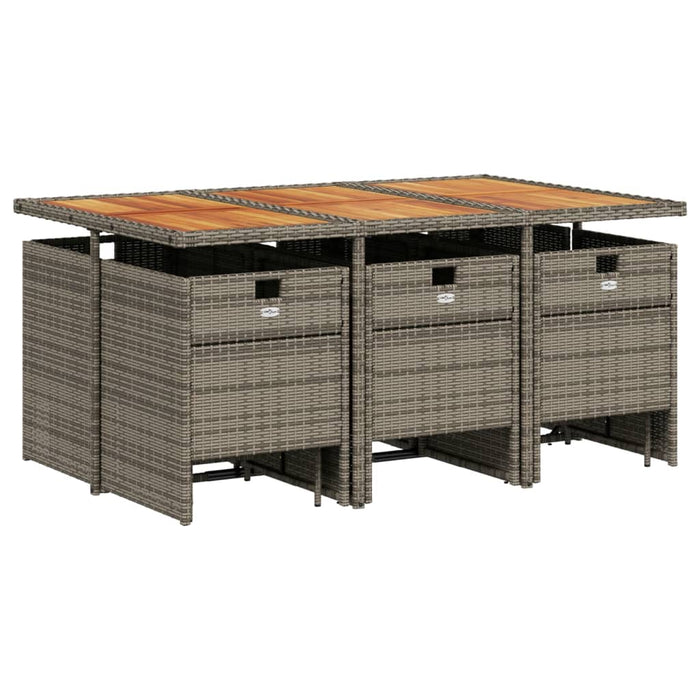 Set mobilier de grădină cu perne, 11 piese, gri, poliratan - WALTI WALTI
