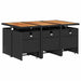 Set mobilier de exterior cu perne, 11 piese, negru, poliratan - WALTI WALTI