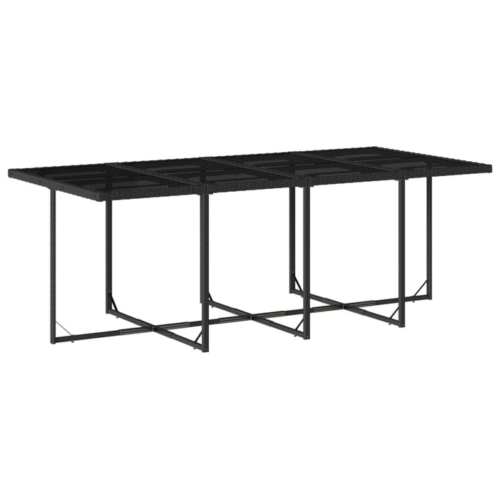 Set mobilier de grădină cu perne, 13 piese, negru, poliratan WALTI