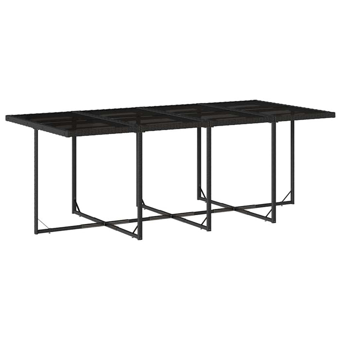 Set mobilier de grădină cu perne, 13 piese, negru, poliratan WALTI
