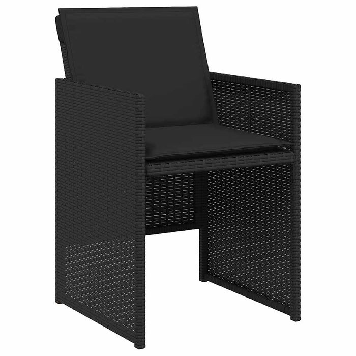 Set mobilier de grădină cu perne, 13 piese, negru, poliratan WALTI