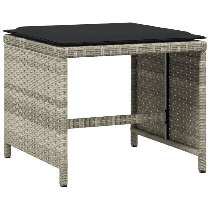 Set mobilier de grădină cu perne 13 piese gri deschis poliratan - WALTI WALTI