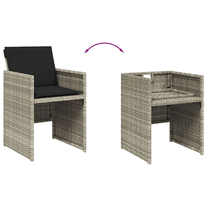 Set mobilier de grădină cu perne 13 piese gri deschis poliratan - WALTI WALTI
