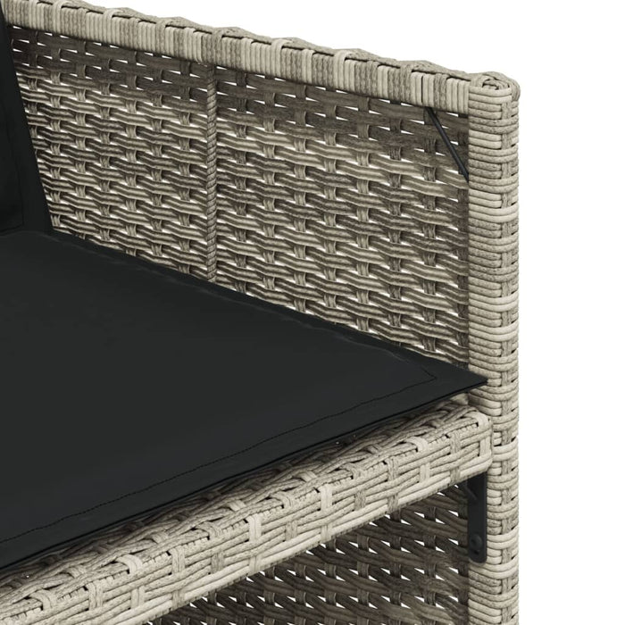 Set mobilier de grădină cu perne 13 piese gri deschis poliratan - WALTI WALTI