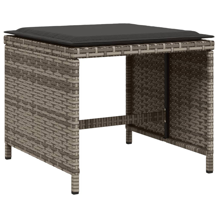 Set mobilier de grădină cu perne, 13 piese, gri, poliratan WALTI