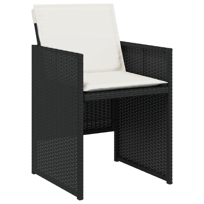 Set mobilier de grădină cu perne, 13 piese, negru, poliratan WALTI