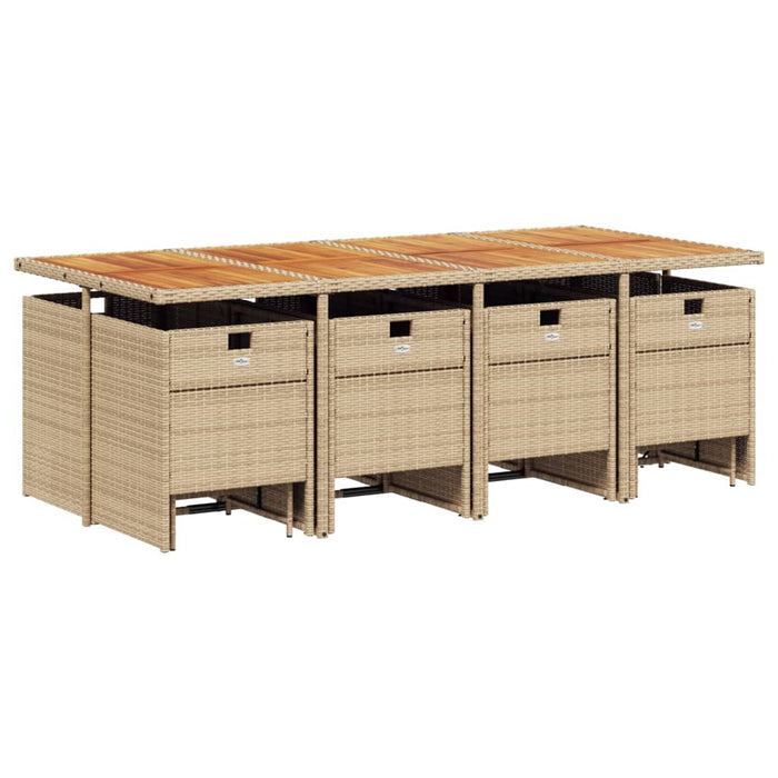Set mobilier de grădină cu perne, 13 piese, bej, poliratan - WALTI WALTI