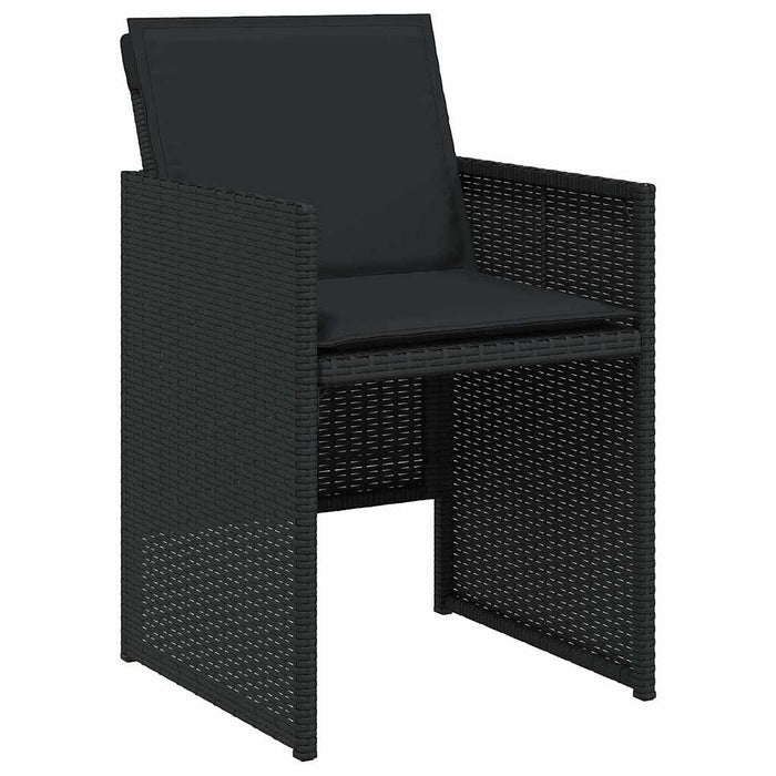 Set mobilier de grădină cu perne, 15 piese, negru, poliratan - WALTI WALTI