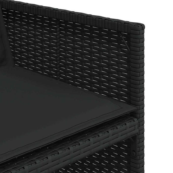 Set mobilier de grădină cu perne, 15 piese, negru, poliratan - WALTI WALTI