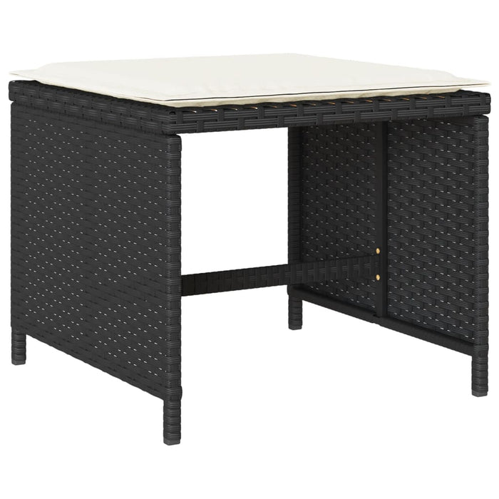 Set mobilier de grădină cu perne, 15 piese, negru, poliratan - WALTI WALTI
