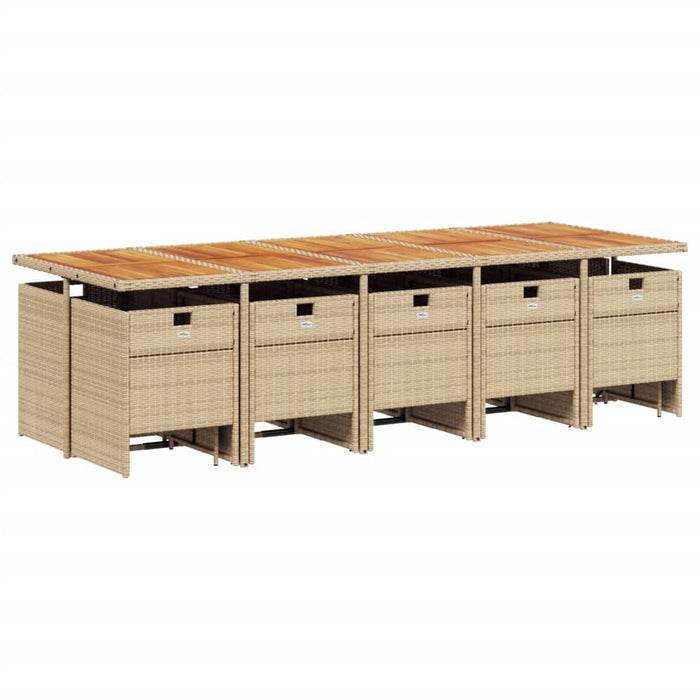 Set mobilier de grădină cu perne, 15 piese, bej, poliratan - WALTI WALTI