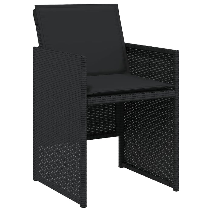Set mobilier de grădină cu perne, 17 piese, negru, poliratan - WALTI WALTI