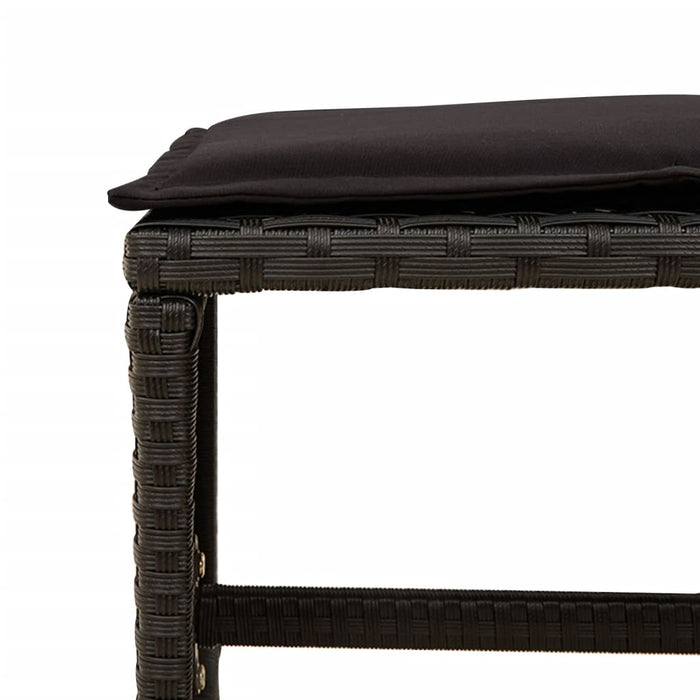 Set mobilier de grădină cu perne, 17 piese, negru, poliratan - WALTI WALTI