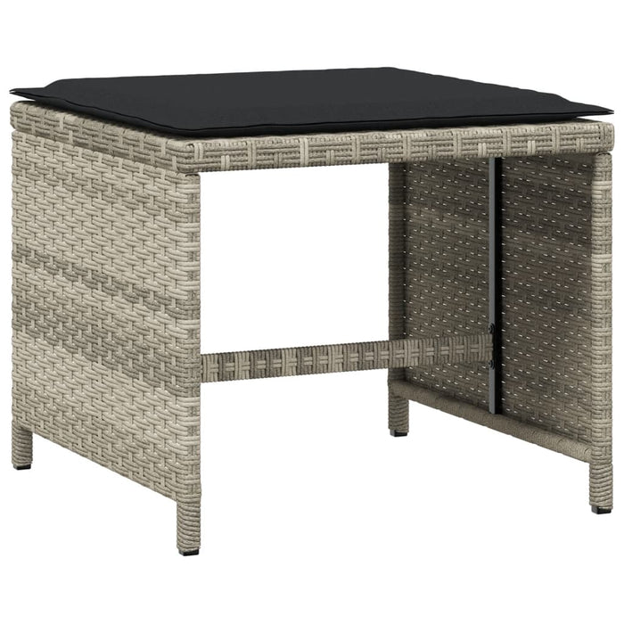 Set mobilier de grădină cu perne 17 piese gri deschis poliratan - WALTI WALTI