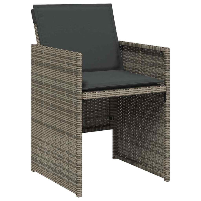 Set mobilier grădină cu perne, 9 piese, gri, poliratan WALTI