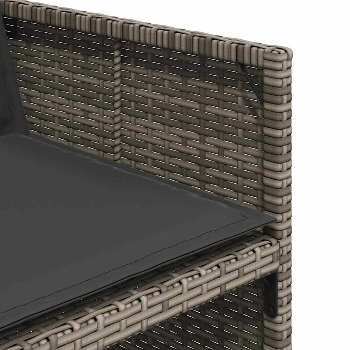 Set mobilier grădină cu perne, 9 piese, gri, poliratan WALTI
