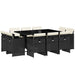 Set mobilier de exterior cu perne, 11 piese, negru, poliratan - WALTI WALTI