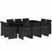 Set mobilier de exterior cu perne, 11 piese, negru, poliratan - WALTI WALTI