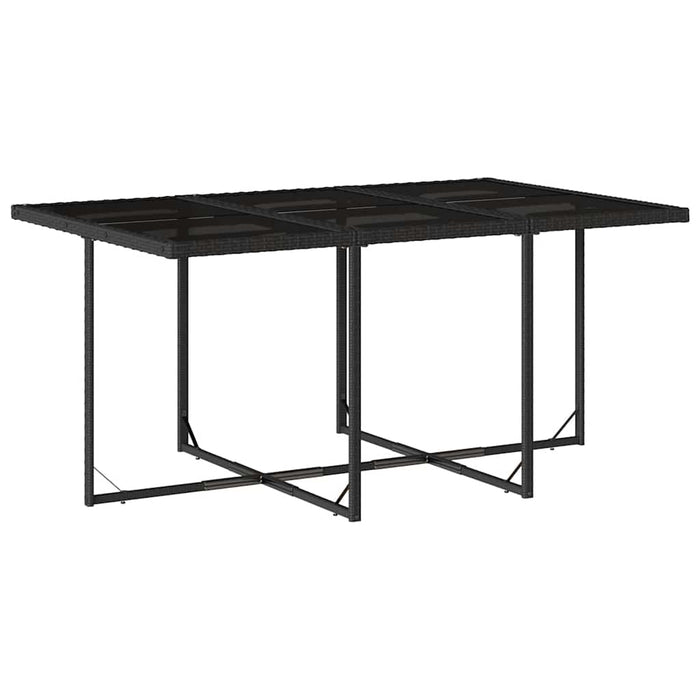 Set mobilier de exterior cu perne, 11 piese, negru, poliratan - WALTI WALTI