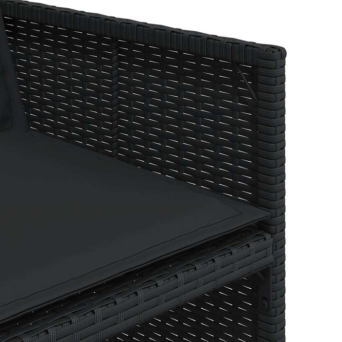Set mobilier de exterior cu perne, 11 piese, negru, poliratan - WALTI WALTI