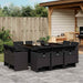 Set mobilier de exterior cu perne, 11 piese, negru, poliratan - WALTI WALTI