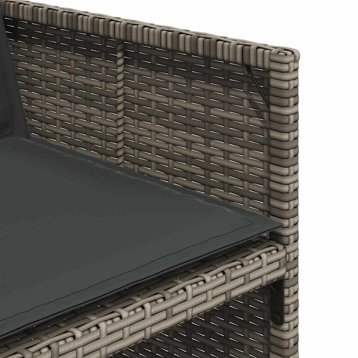 Set mobilier de grădină cu perne, 11 piese, gri, poliratan - WALTI WALTI
