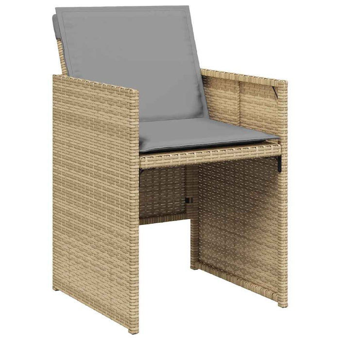 Set mobilier grădină cu perne, 11 piese bej combinat poliratan - WALTI WALTI
