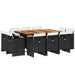 Set mobilier de exterior cu perne, 11 piese, negru, poliratan - WALTI WALTI