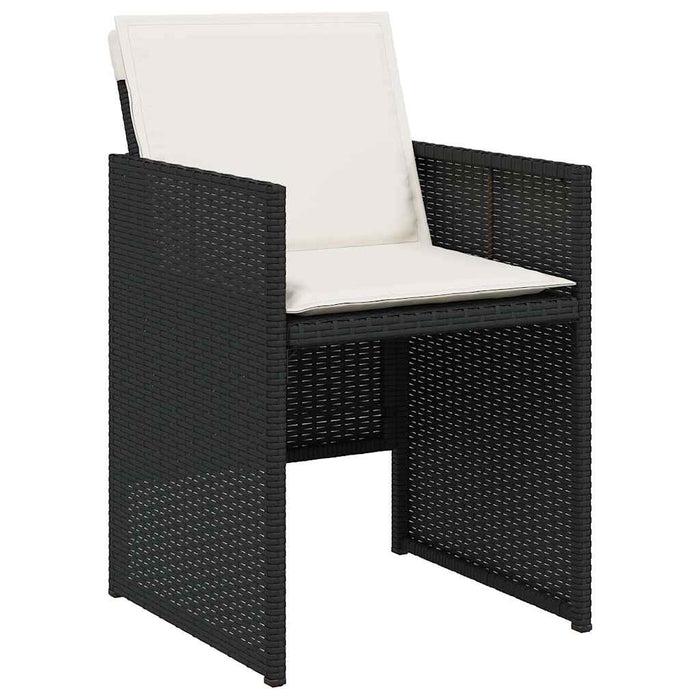 Set mobilier de exterior cu perne, 11 piese, negru, poliratan - WALTI WALTI