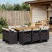 Set mobilier de exterior cu perne, 11 piese, negru, poliratan - WALTI WALTI