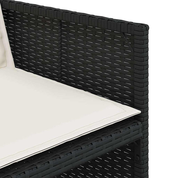 Set mobilier de grădină cu perne, 13 piese, negru, poliratan - WALTI WALTI