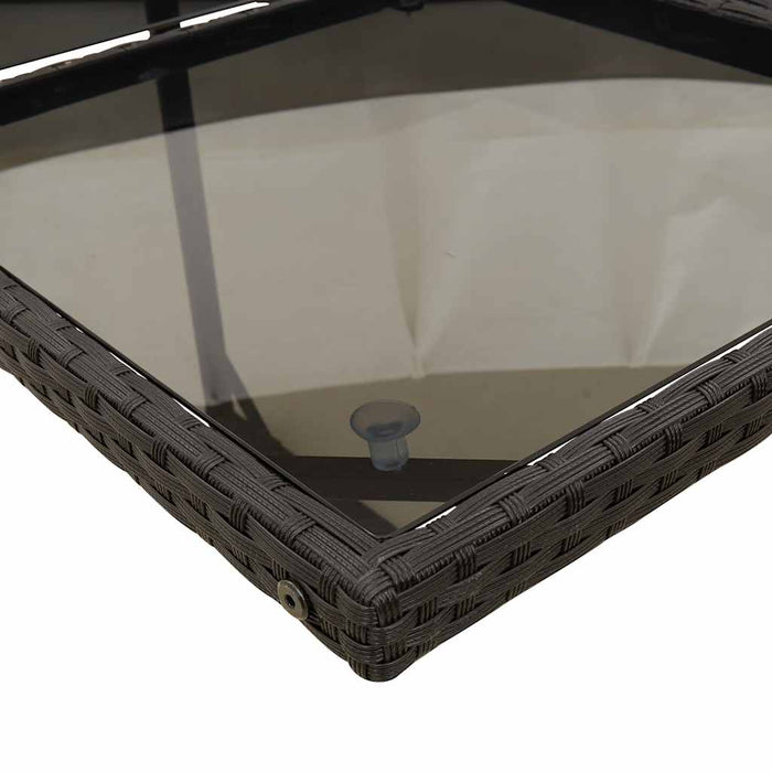 Set mobilier de grădină cu perne, 15 piese, negru, poliratan - WALTI WALTI