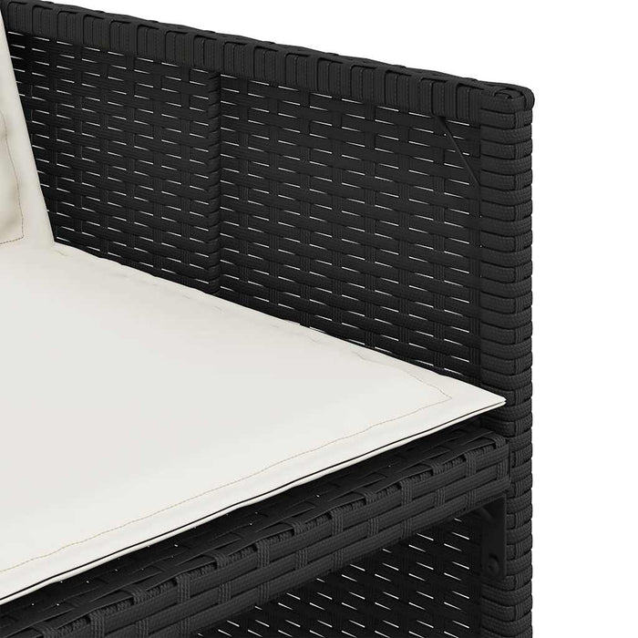 Set mobilier de grădină cu perne, 15 piese, negru, poliratan - WALTI WALTI
