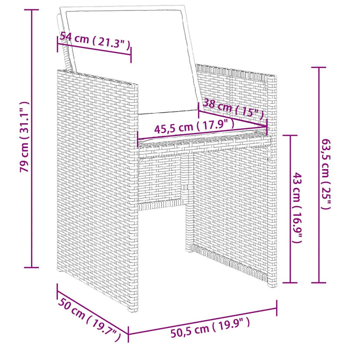 Set mobilier de grădină cu perne, 15 piese, negru, poliratan - WALTI WALTI