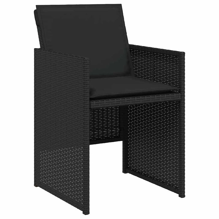 Set mobilier de grădină cu perne, 15 piese, negru, poliratan - WALTI WALTI
