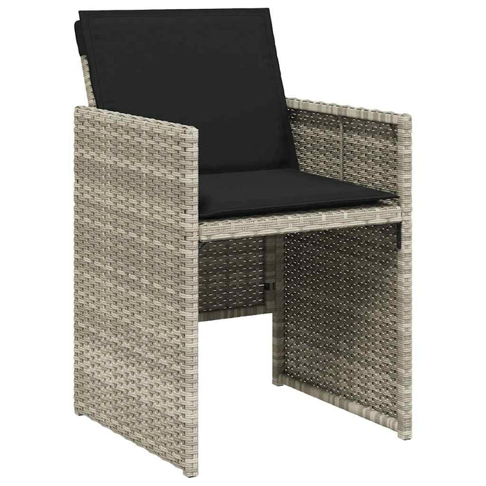 Set mobilier de grădină cu perne 15 piese gri deschis poliratan - WALTI WALTI